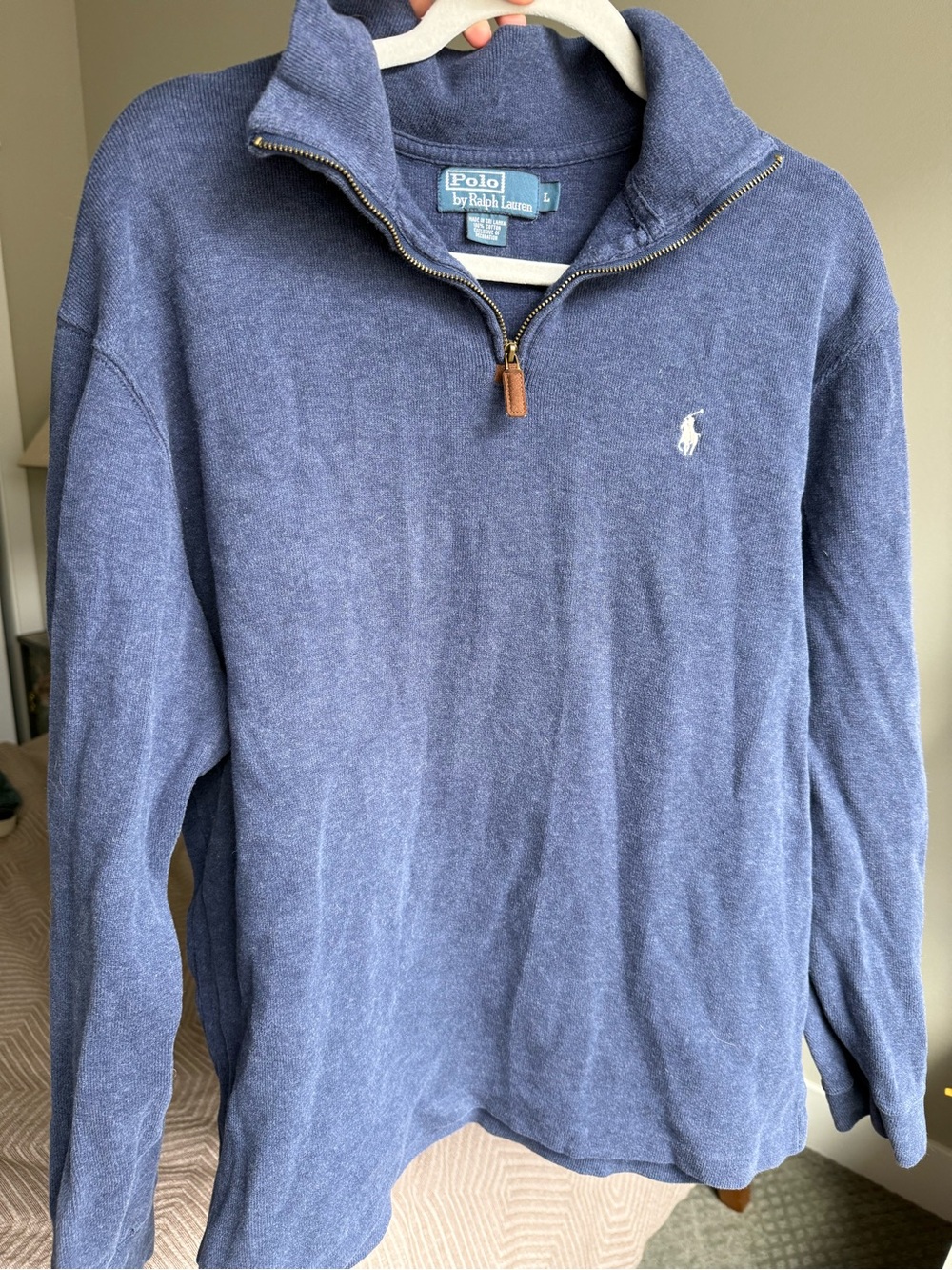 Ralph Lauren Navy Blue quarter-Zip Pullover Sweater